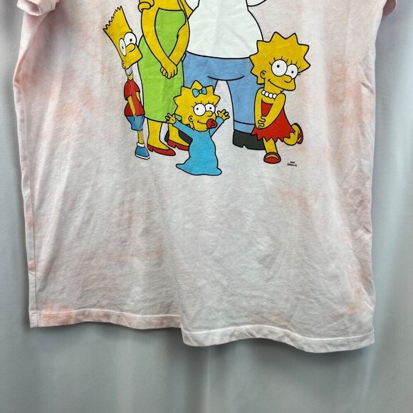 The Simpsons Women’s Short Sleeve Pink Tie Dye Graphic T-Shirt Size Large - Picture 5 of 9
